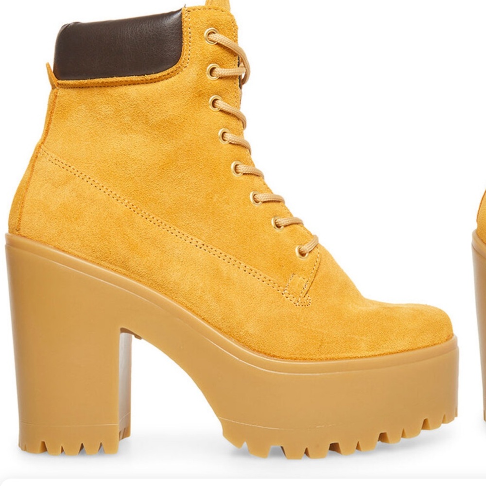 OG TIMBERLAND STYLE LACE UP CONSTRUCTION PLATFORM BOOTS WITH LUG HEEL